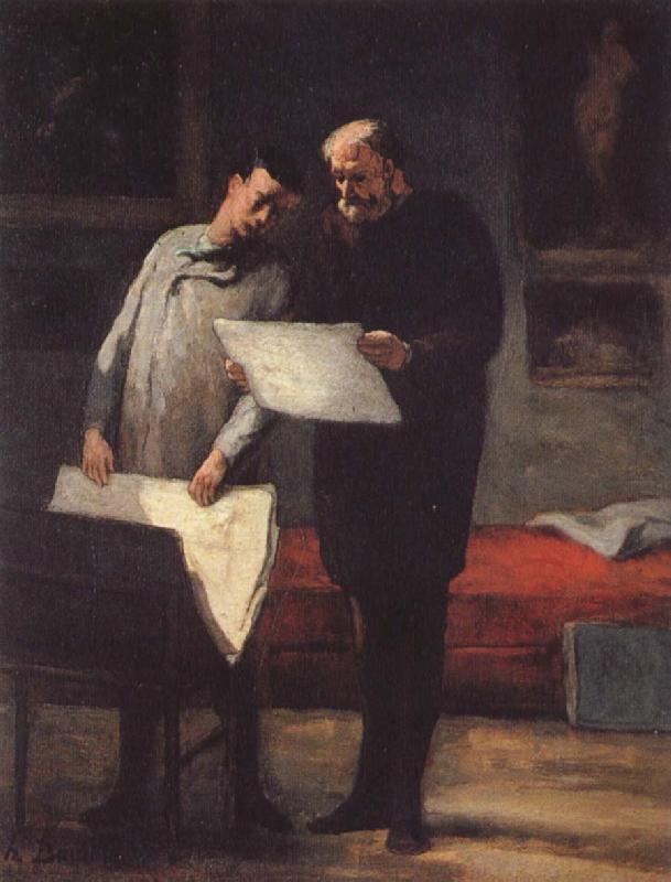 Honore Daumier Rows of a young konstnar oil painting image